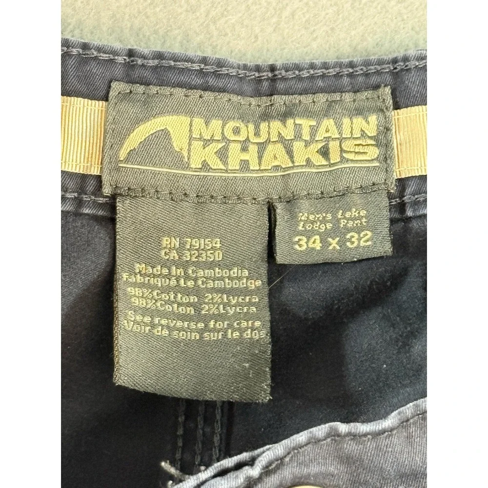 Mountain Khakis Pants Mens 34x32 Gray Regular Fit Canvas Khakis Outdoor Casual